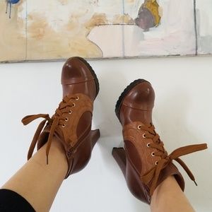 Lace Up Chunky Heels